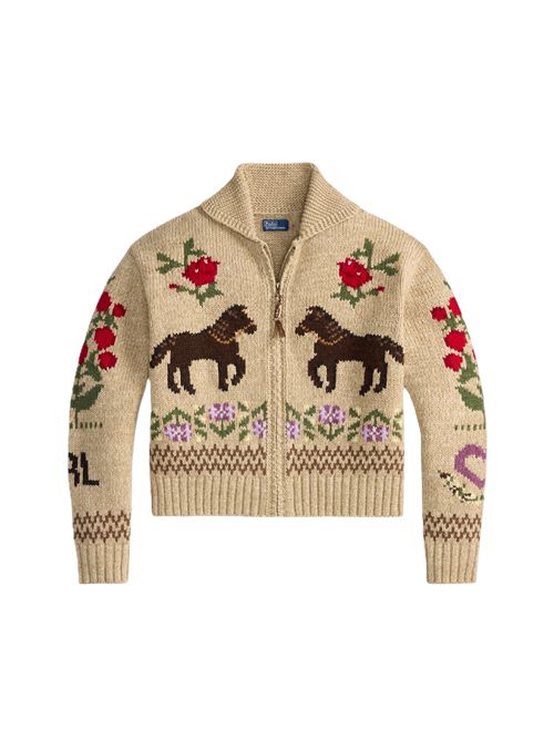 sweater-cardigan con ricami Polo Ralph Lauren | 211-B17748-001TAN MULTI